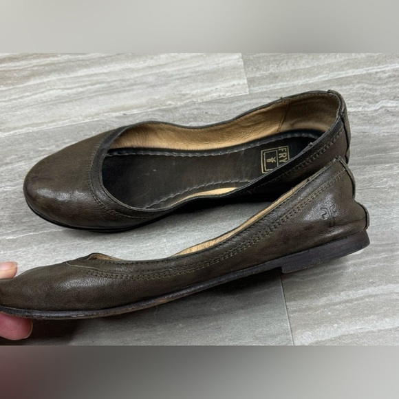 Frye Carson Round Toe Leather Sole Ballet Flats 7B - Picture 4 of 13